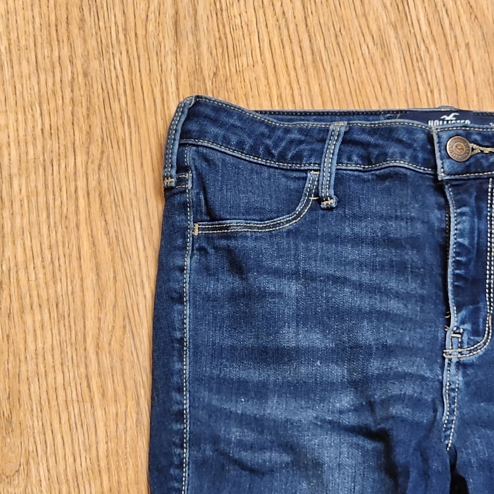 Hollister Dark Wash High Rise Women's Blue Jean Leggings Size 7L W28 L30 - Picture 2 of 13